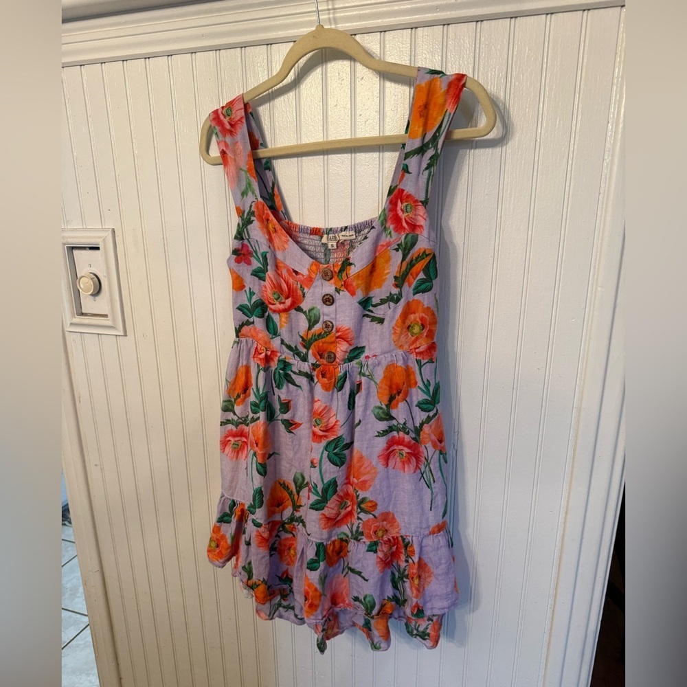 Mahila Anthro Linen Small Sundress with pockets